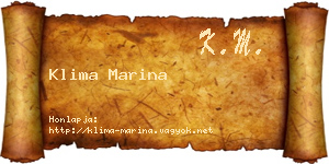 Klima Marina névjegykártya